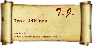 Tenk János névjegykártya